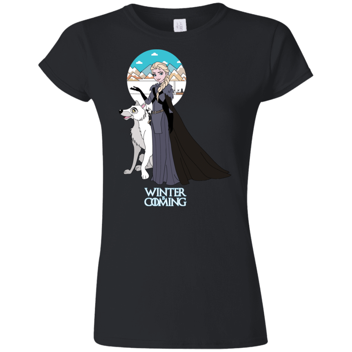 T-Shirts Black / S Elsa is Coming Junior Slimmer-Fit T-Shirt
