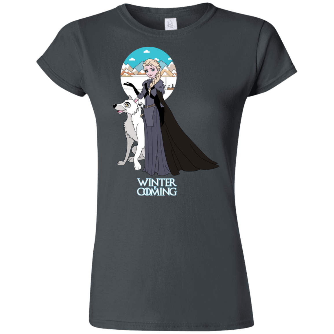 T-Shirts Charcoal / S Elsa is Coming Junior Slimmer-Fit T-Shirt