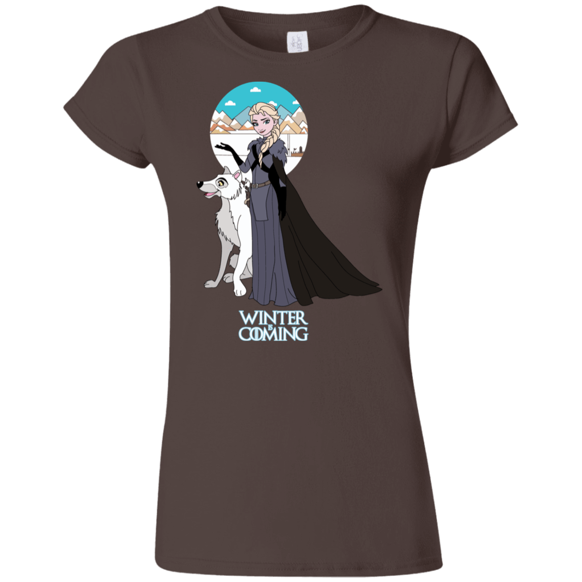 T-Shirts Dark Chocolate / S Elsa is Coming Junior Slimmer-Fit T-Shirt