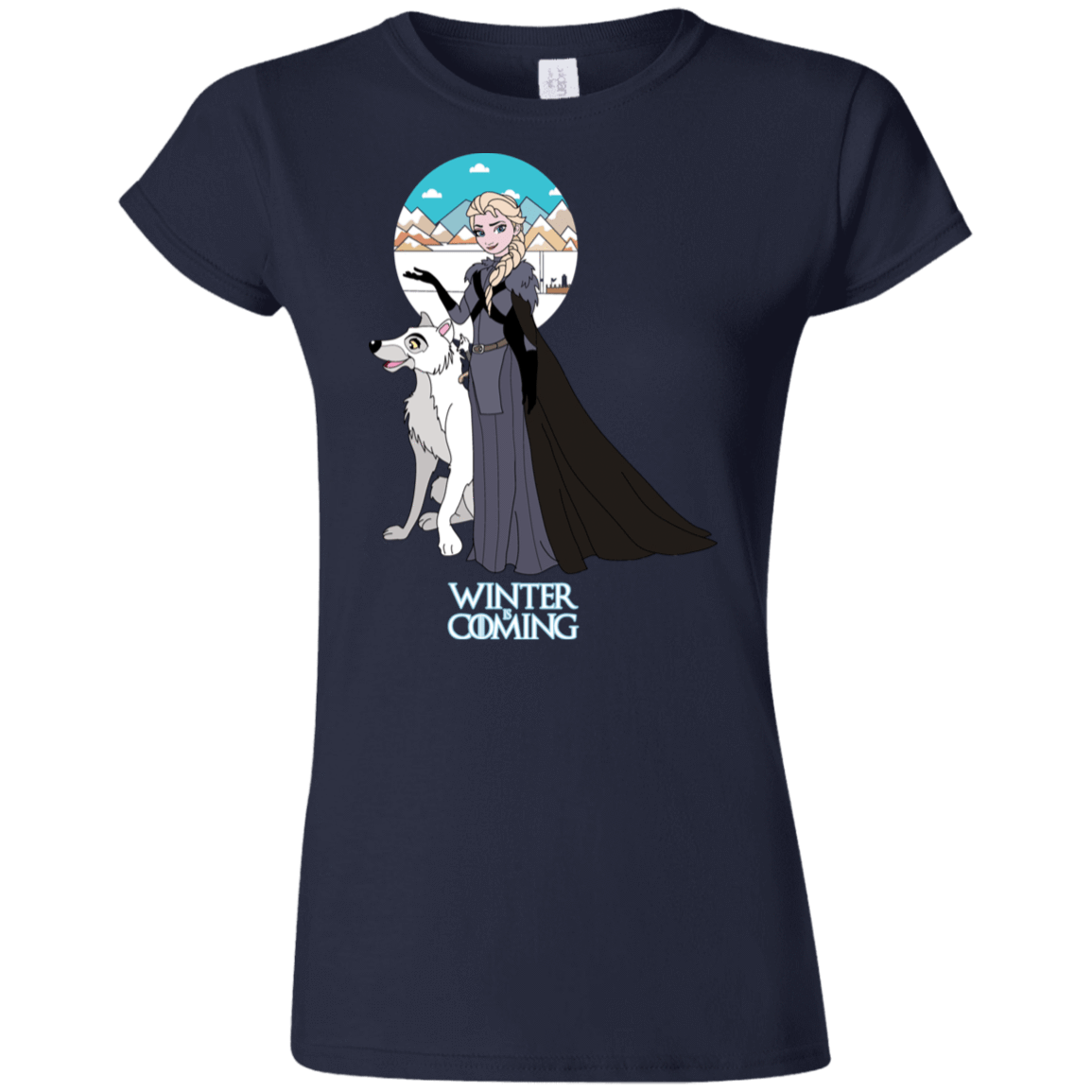 T-Shirts Navy / S Elsa is Coming Junior Slimmer-Fit T-Shirt