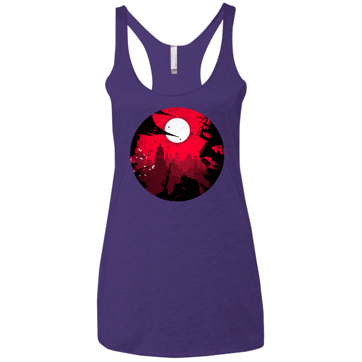 T-Shirts Purple Rush / X-Small Embrace the Darkness Women's Triblend Racerback Tank