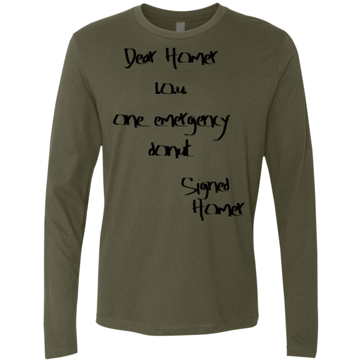 T-Shirts Military Green / S Emergency Donut Men's Premium Long Sleeve