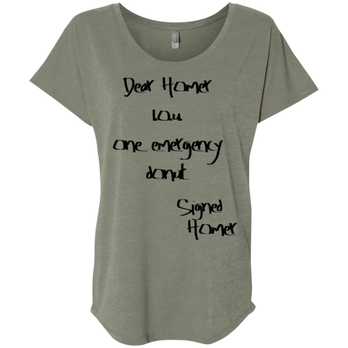 T-Shirts Venetian Grey / X-Small Emergency Donut Triblend Dolman Sleeve