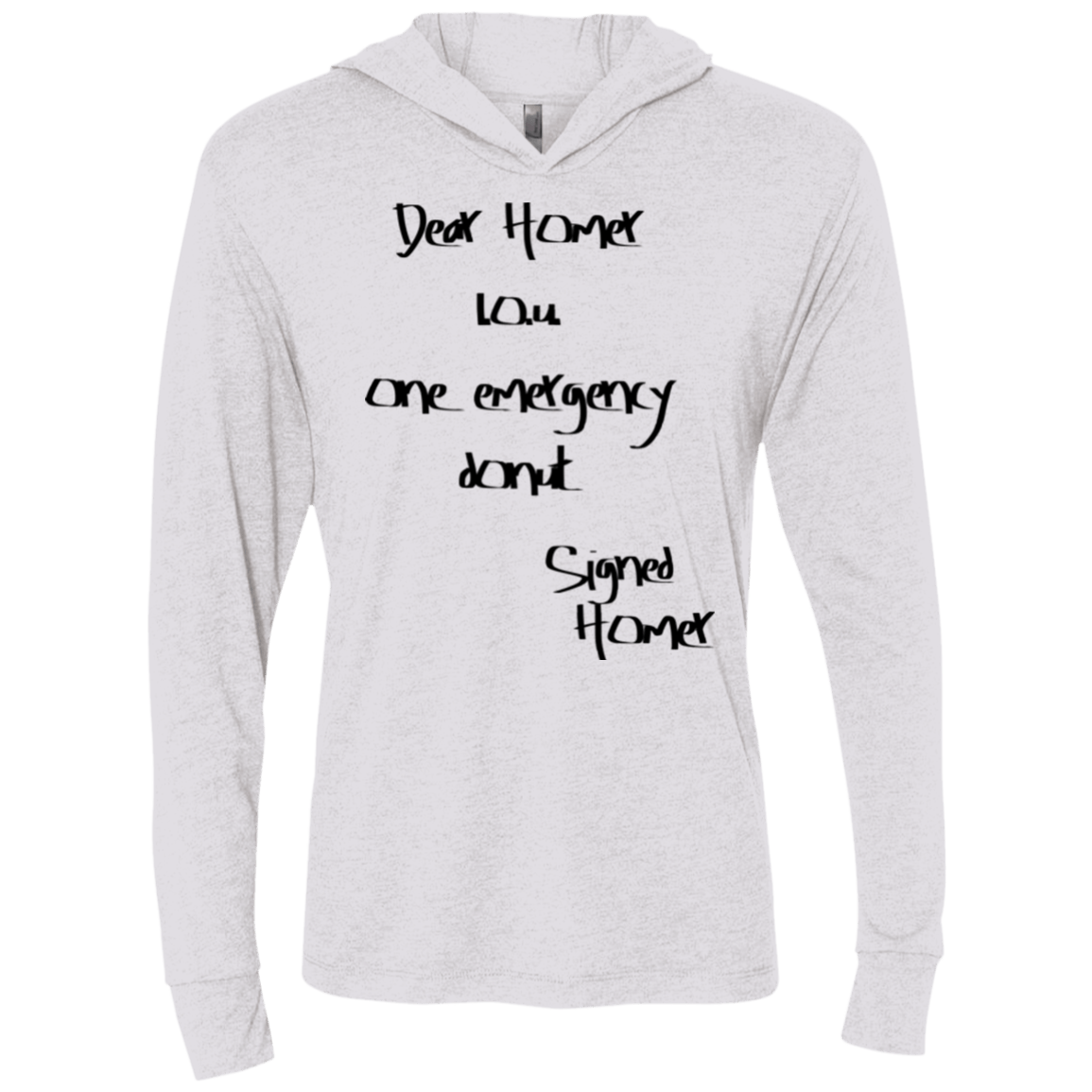 T-Shirts Heather White / X-Small Emergency Donut Triblend Long Sleeve Hoodie Tee