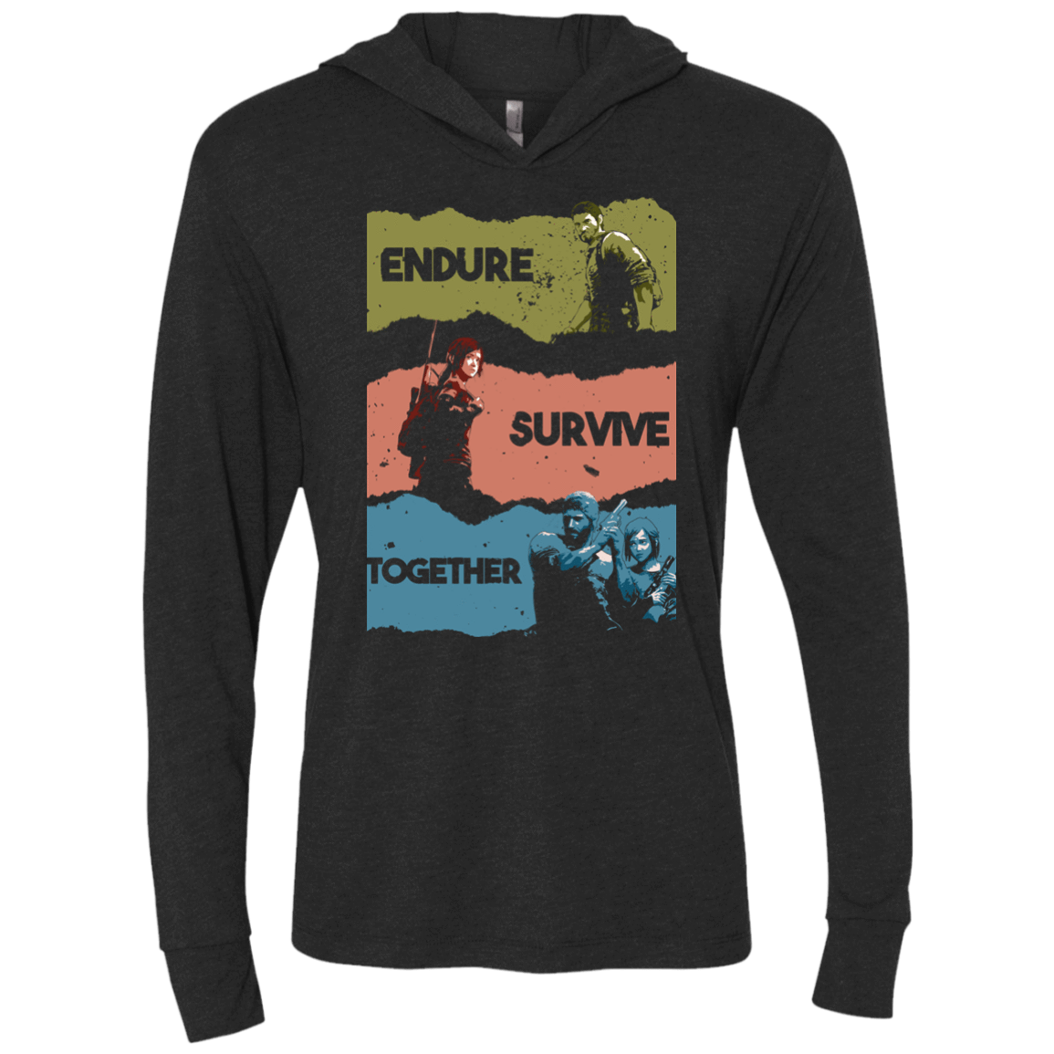 T-Shirts Vintage Black / X-Small Endure Survive GBU Triblend Long Sleeve Hoodie Tee