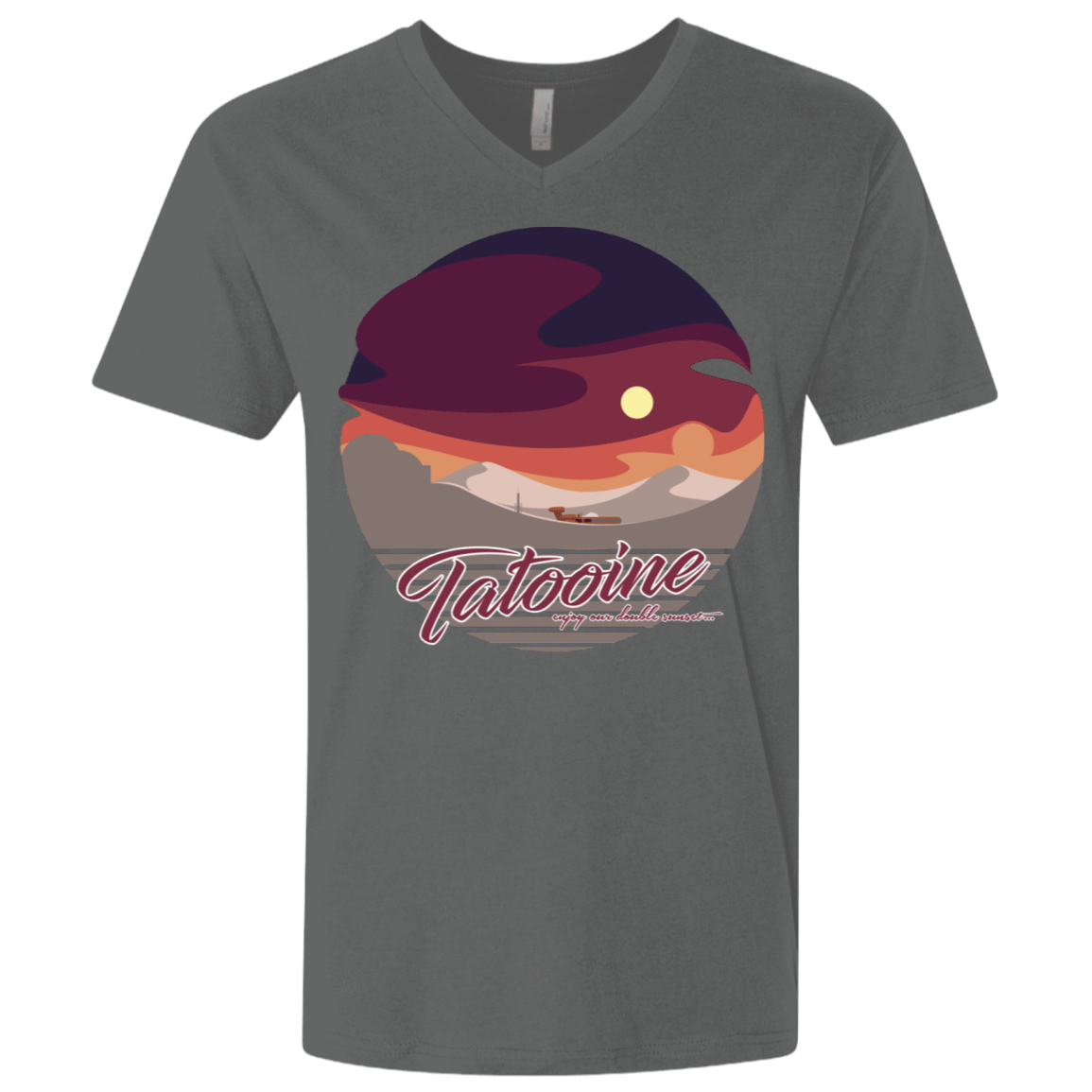 T-Shirts Heavy Metal / X-Small Enjoy Our Double Sunset Men's Premium V-Neck