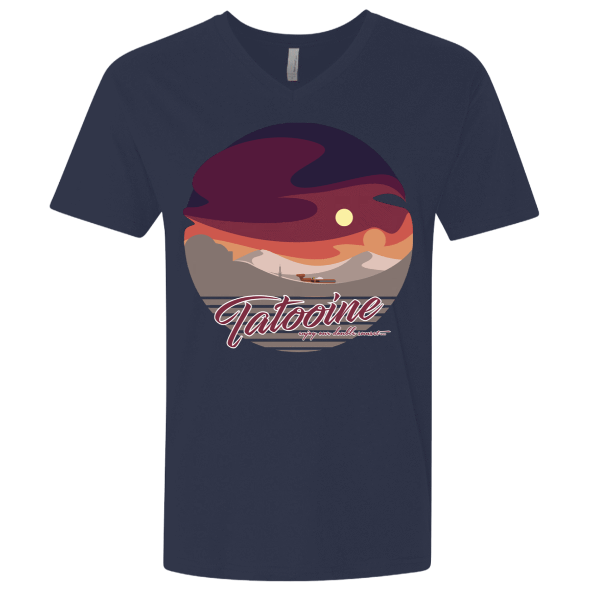 T-Shirts Midnight Navy / X-Small Enjoy Our Double Sunset Men's Premium V-Neck