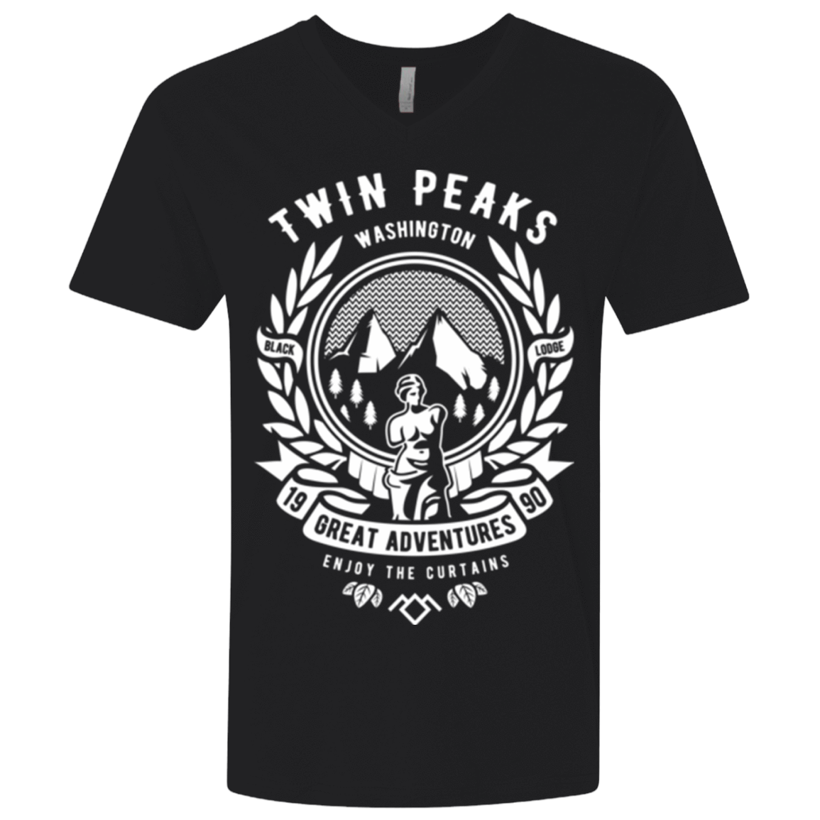 T-Shirts Black / X-Small ENJOY THE CURTAINS Men's Premium V-Neck