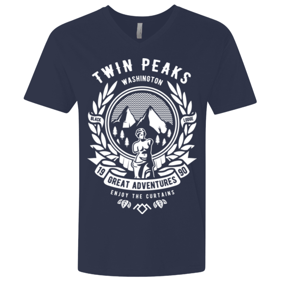 T-Shirts Midnight Navy / X-Small ENJOY THE CURTAINS Men's Premium V-Neck