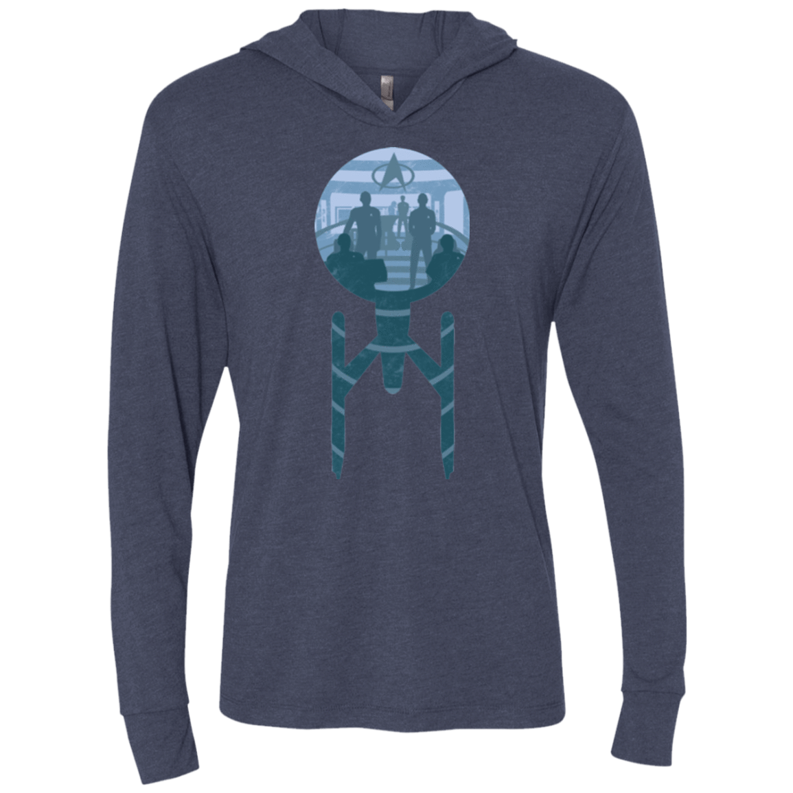 T-Shirts Vintage Navy / X-Small Enterprise Crew Triblend Long Sleeve Hoodie Tee