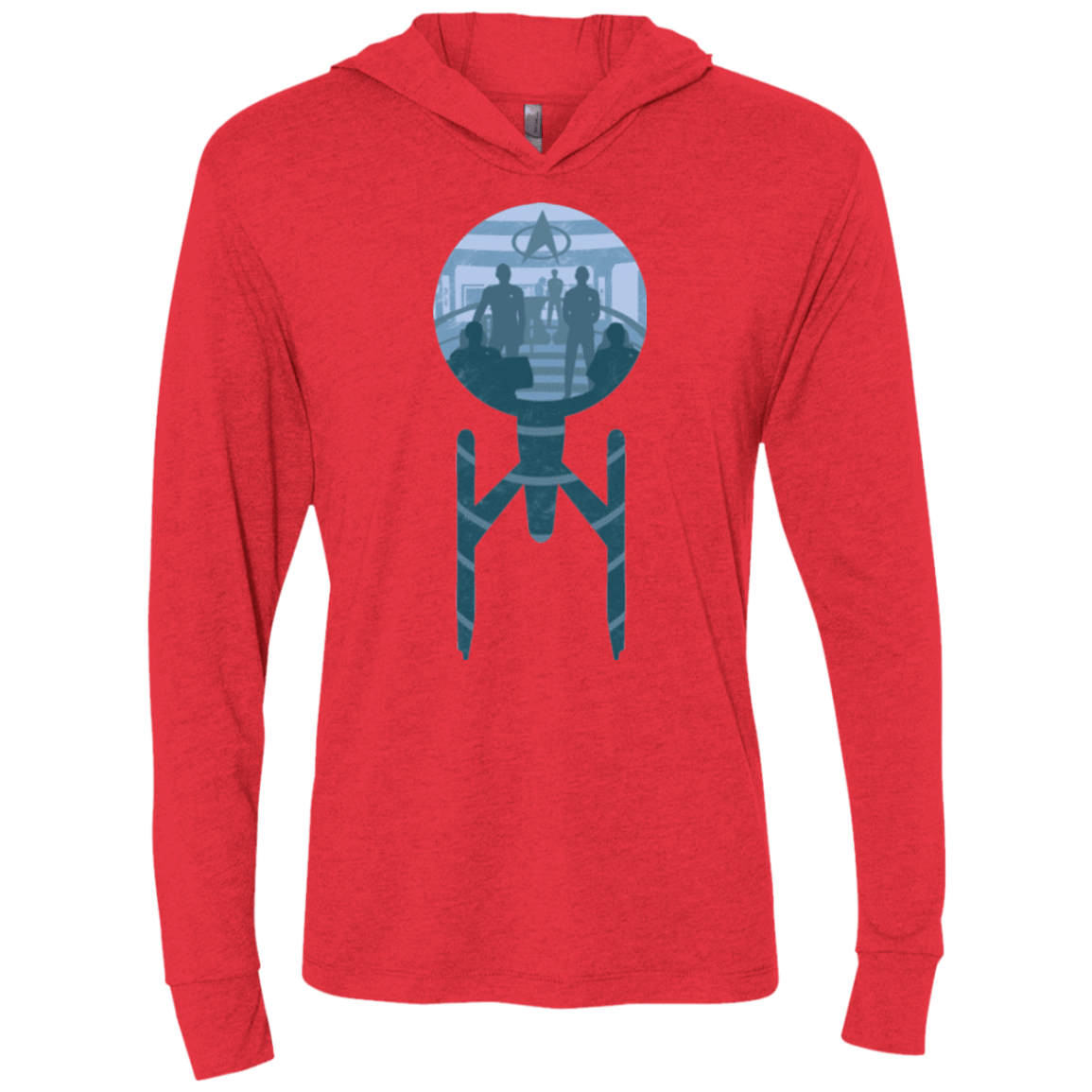 T-Shirts Vintage Red / X-Small Enterprise Crew Triblend Long Sleeve Hoodie Tee