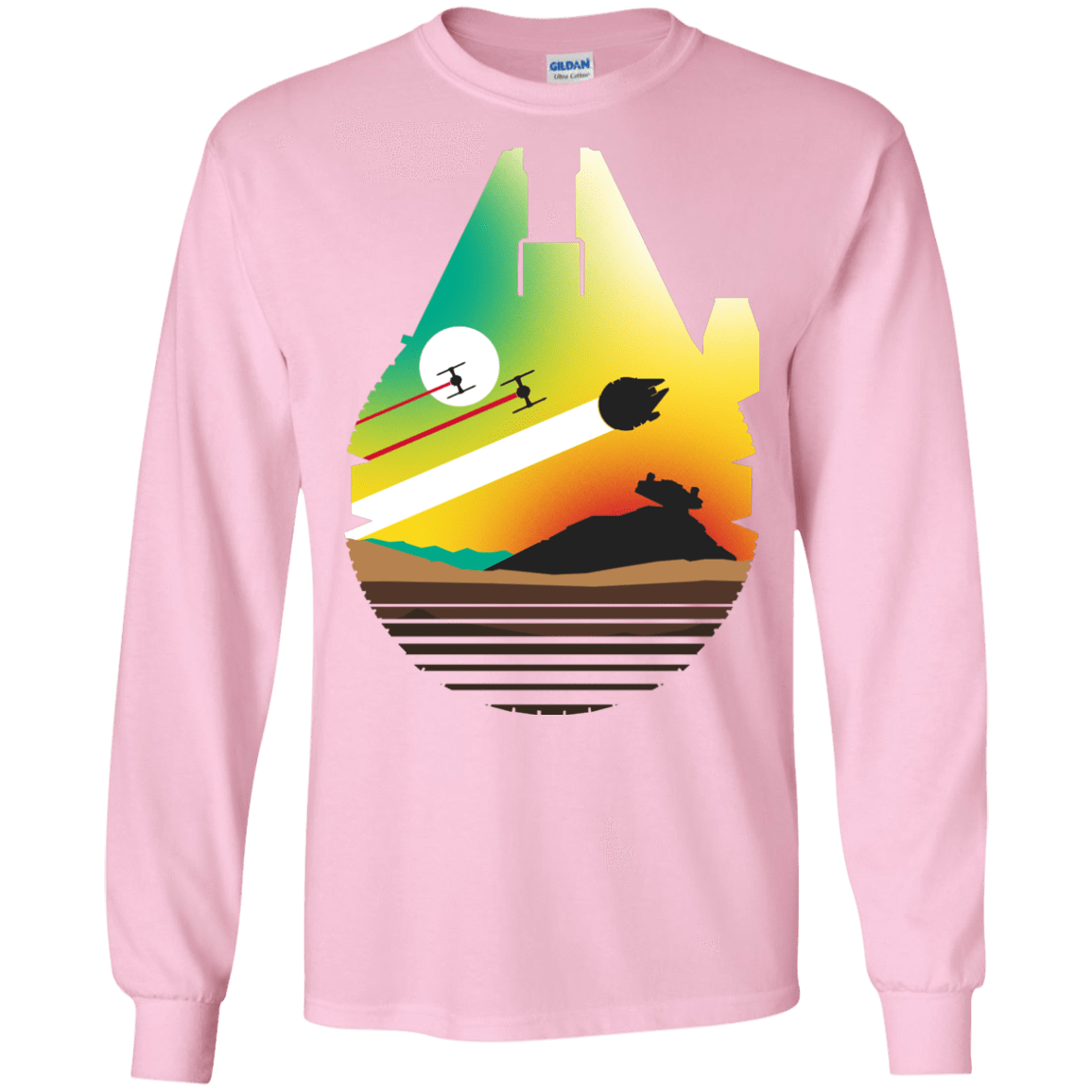 T-Shirts Light Pink / S Escape from Desert Planet Men's Long Sleeve T-Shirt