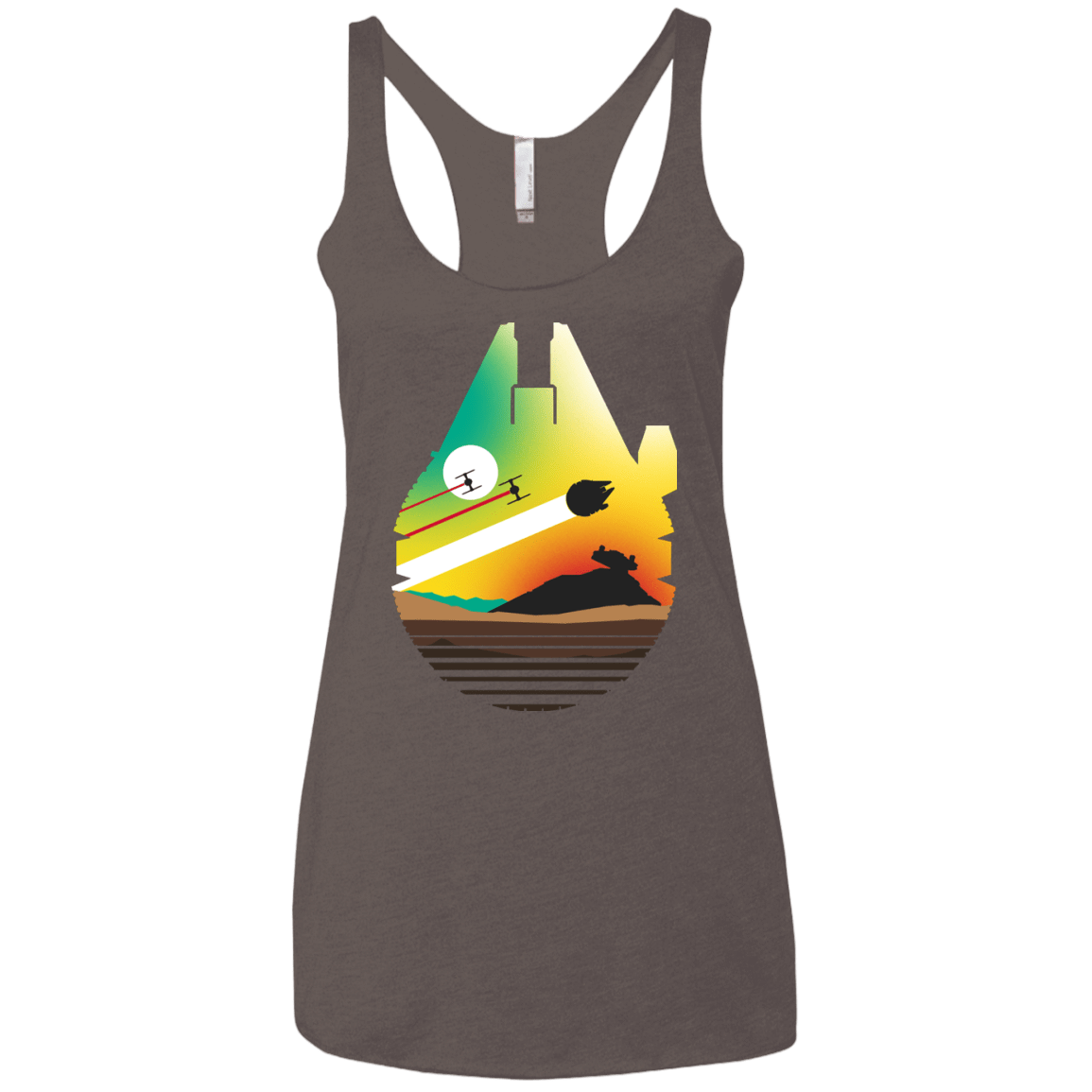 T-Shirts Macchiato / X-Small Escape from Desert Planet Women's Triblend Racerback Tank