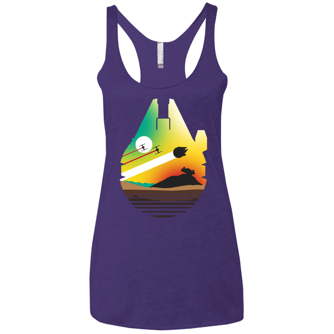 T-Shirts Purple Rush / X-Small Escape from Desert Planet Women's Triblend Racerback Tank