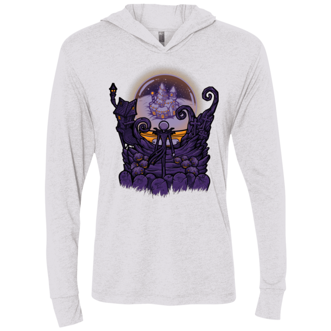 T-Shirts Heather White / X-Small Escape From Nightmare Triblend Long Sleeve Hoodie Tee
