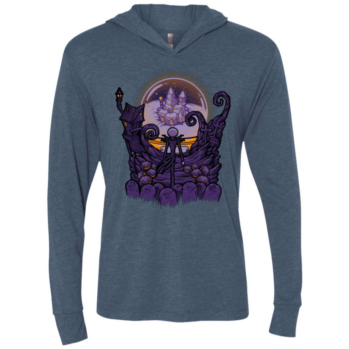 T-Shirts Indigo / X-Small Escape From Nightmare Triblend Long Sleeve Hoodie Tee