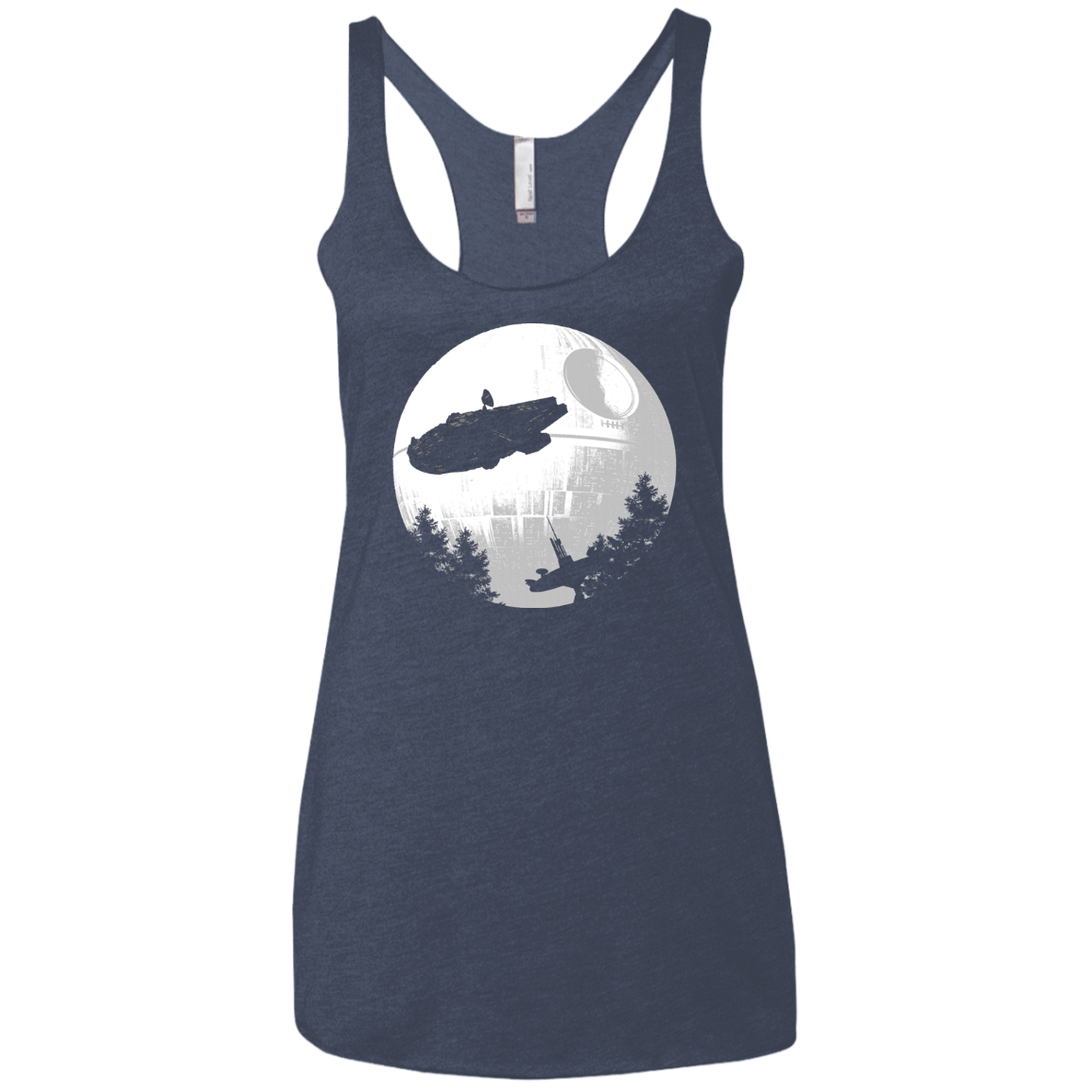 T-Shirts Vintage Navy / X-Small ET Parody Women's Triblend Racerback Tank