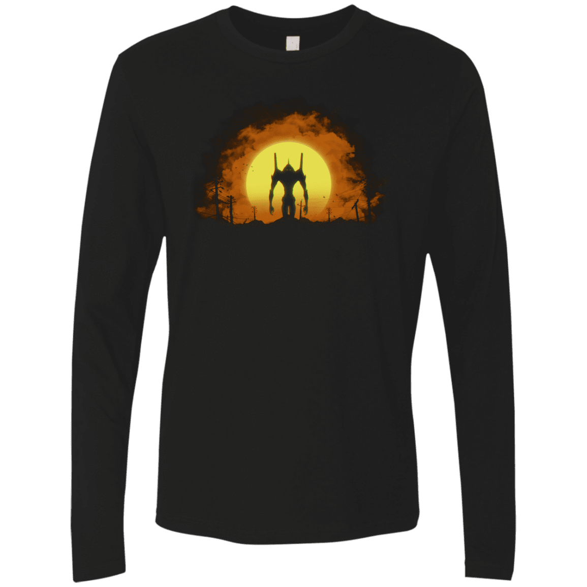 T-Shirts Black / Small Evangelion Men's Premium Long Sleeve