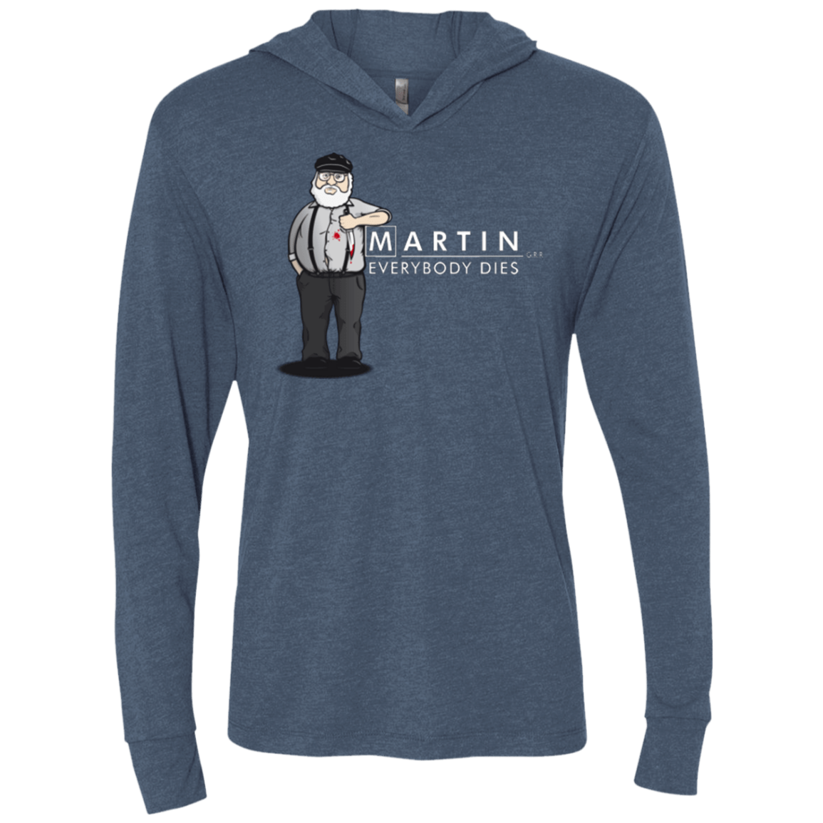 T-Shirts Indigo / X-Small Everybody Dies Triblend Long Sleeve Hoodie Tee