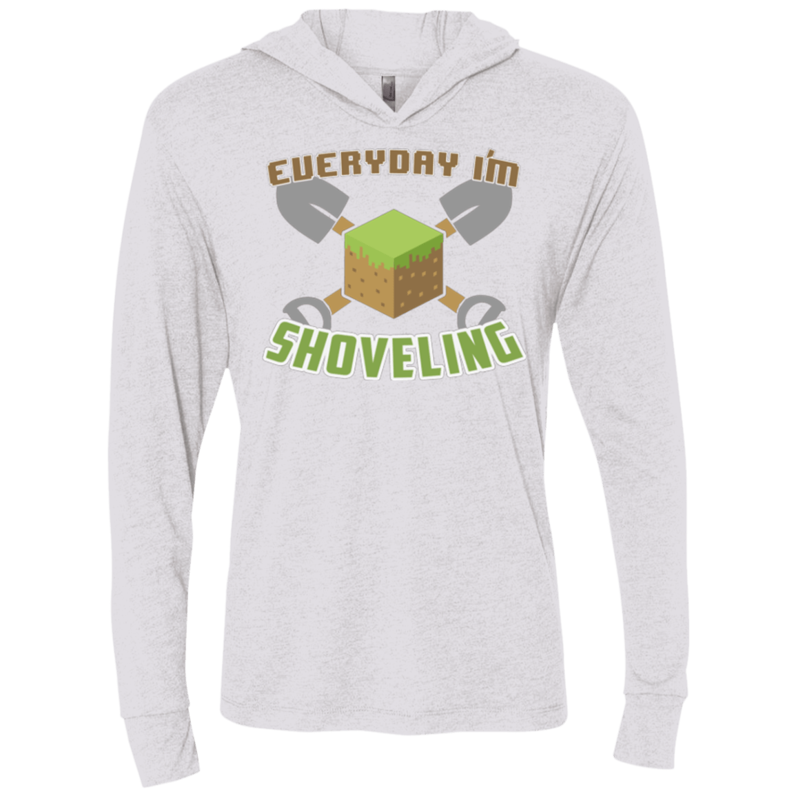 T-Shirts Heather White / X-Small Everyday Shoveling Triblend Long Sleeve Hoodie Tee
