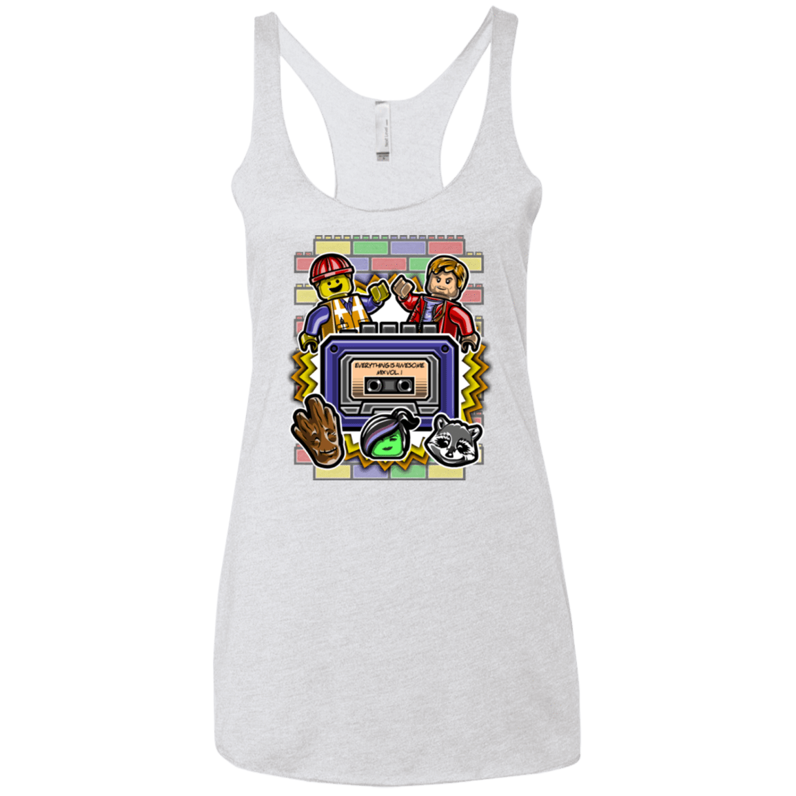 T-Shirts Heather White / X-Small Everything is awesome mix Women's Triblend Racerback Tank