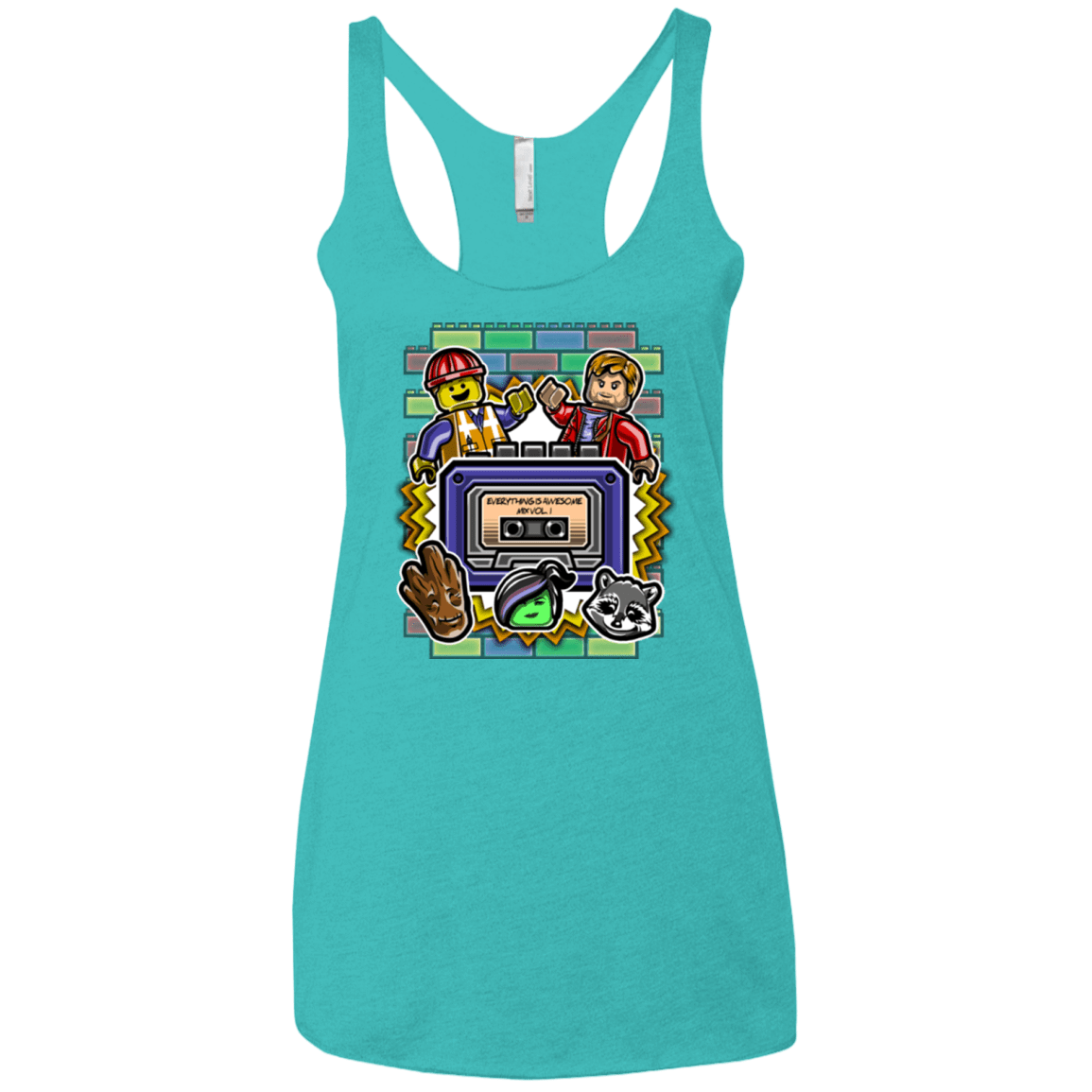 T-Shirts Tahiti Blue / X-Small Everything is awesome mix Women's Triblend Racerback Tank
