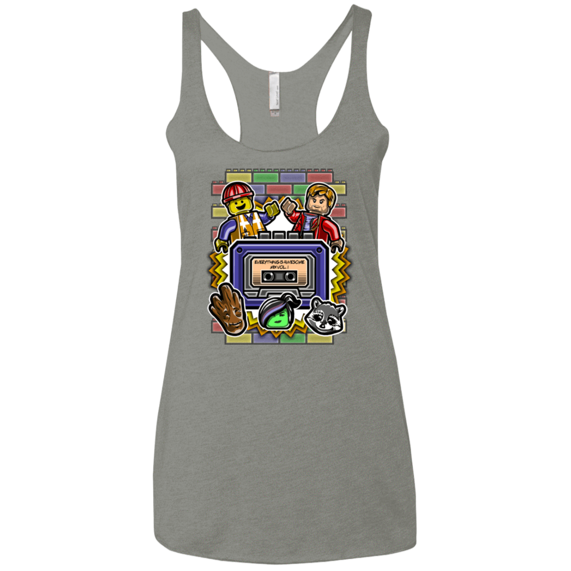 T-Shirts Venetian Grey / X-Small Everything is awesome mix Women's Triblend Racerback Tank