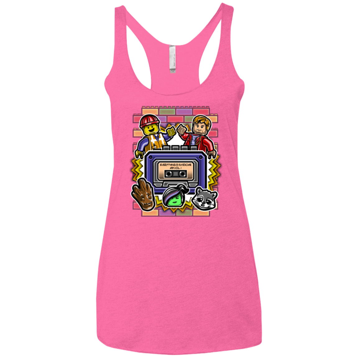 T-Shirts Vintage Pink / X-Small Everything is awesome mix Women's Triblend Racerback Tank