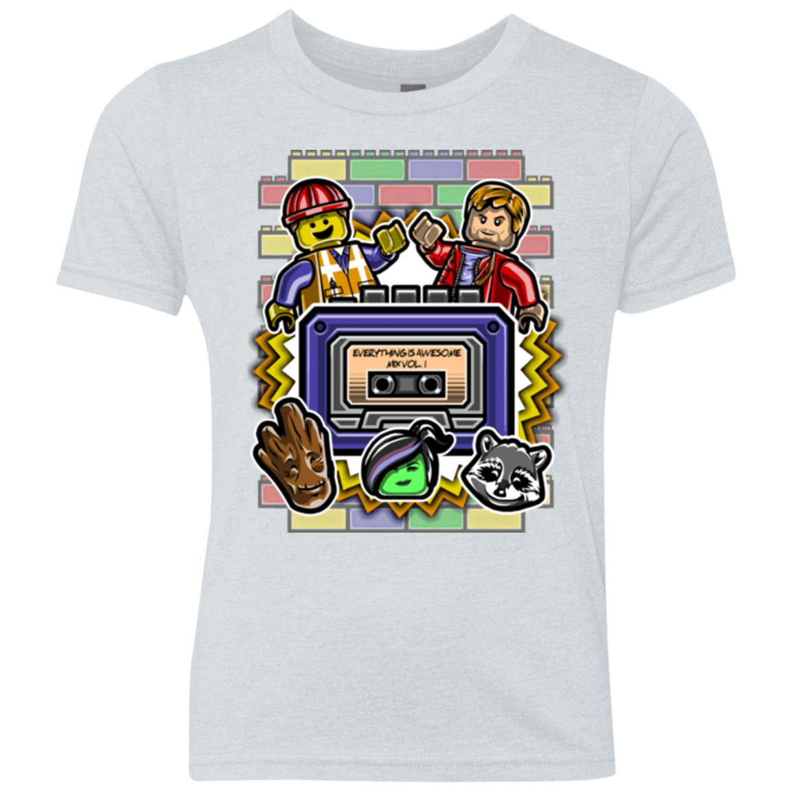 T-Shirts Heather White / YXS Everything is awesome mix Youth Triblend T-Shirt