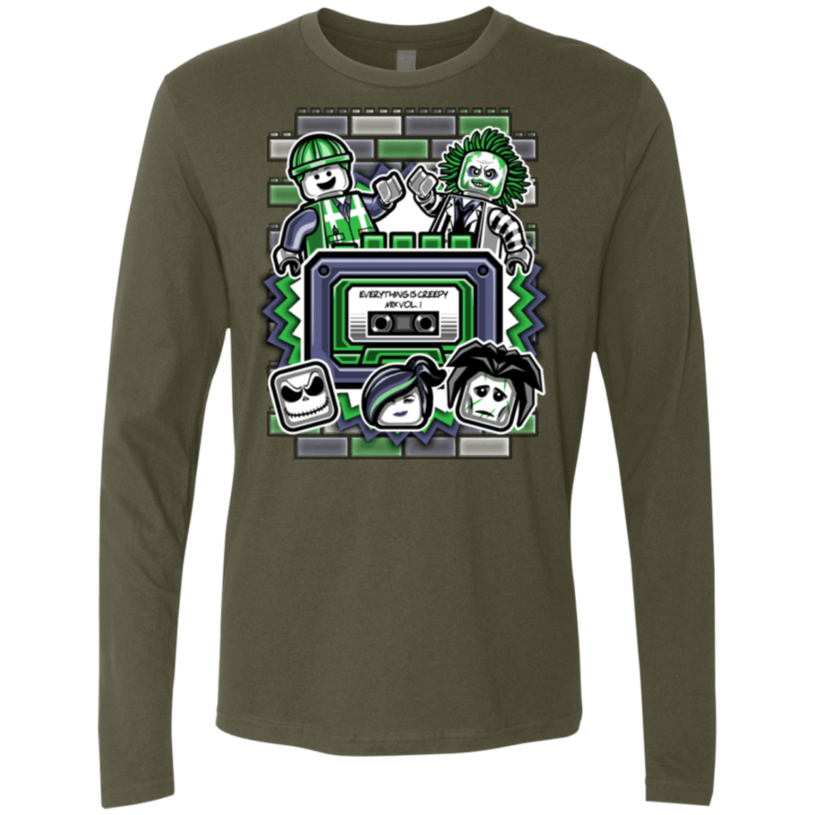T-Shirts Military Green / Small Everything Is Creepy Mix Men's Premium Long Sleeve