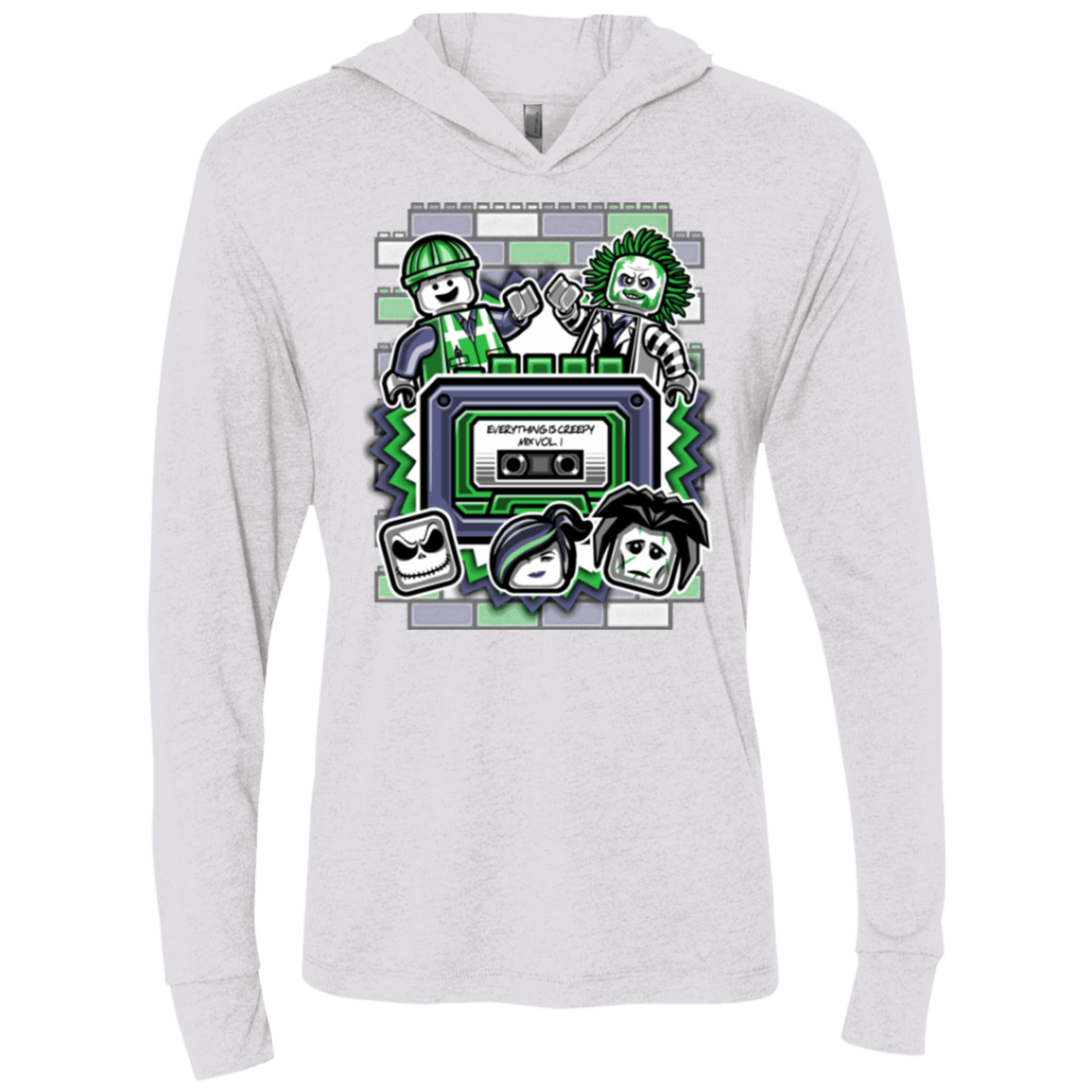 T-Shirts Heather White / X-Small Everything Is Creepy Mix Triblend Long Sleeve Hoodie Tee