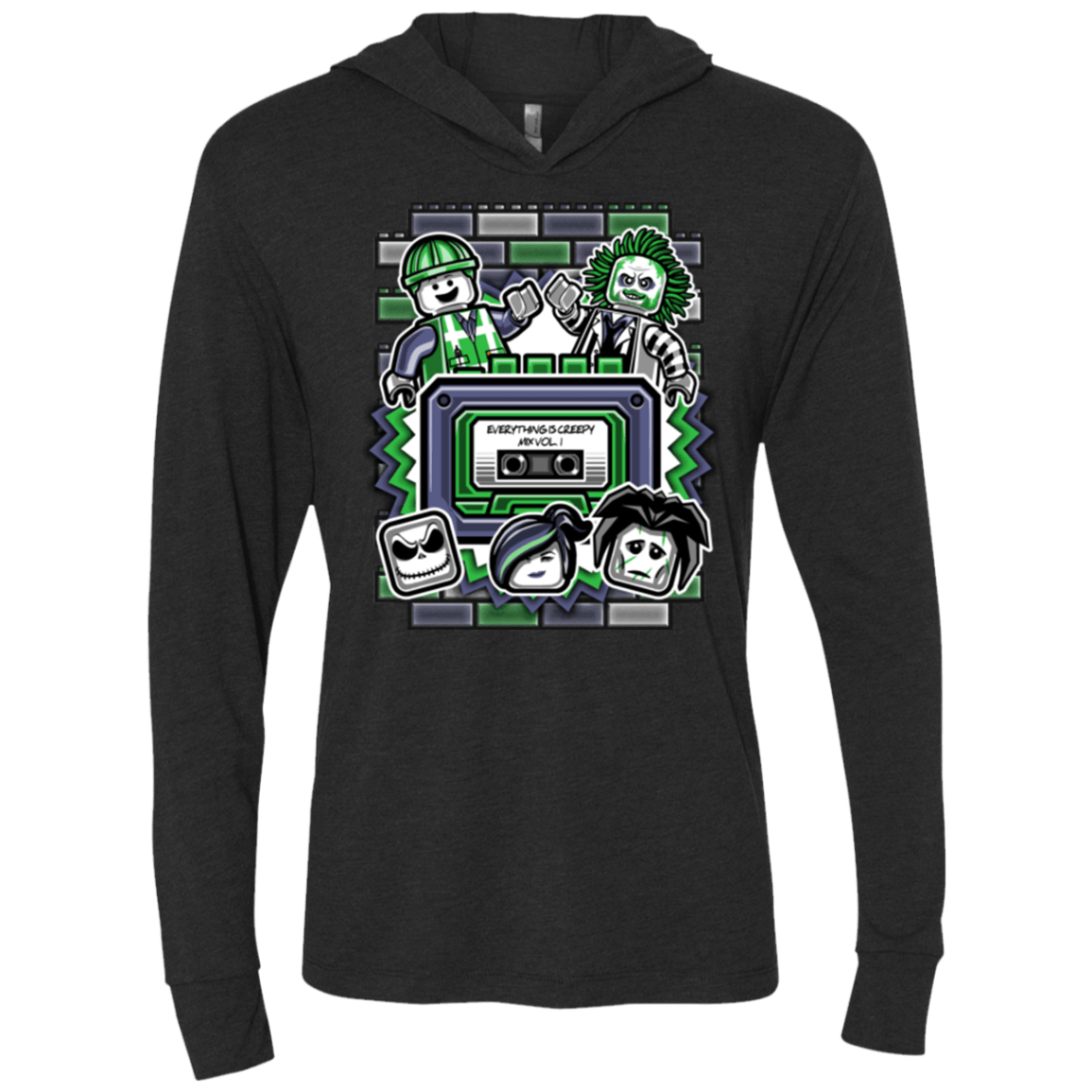 T-Shirts Vintage Black / X-Small Everything Is Creepy Mix Triblend Long Sleeve Hoodie Tee