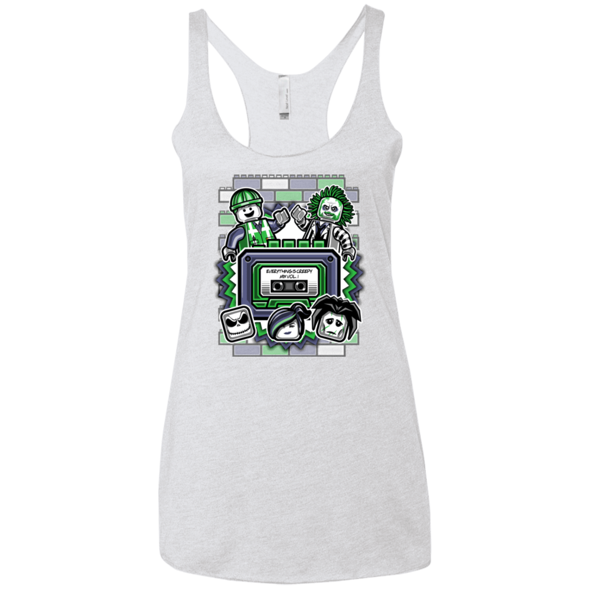 T-Shirts Heather White / X-Small Everything Is Creepy Mix Women's Triblend Racerback Tank