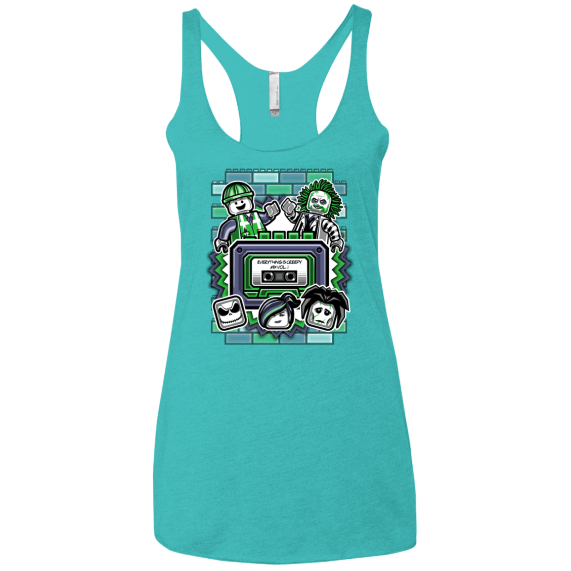 T-Shirts Tahiti Blue / X-Small Everything Is Creepy Mix Women's Triblend Racerback Tank