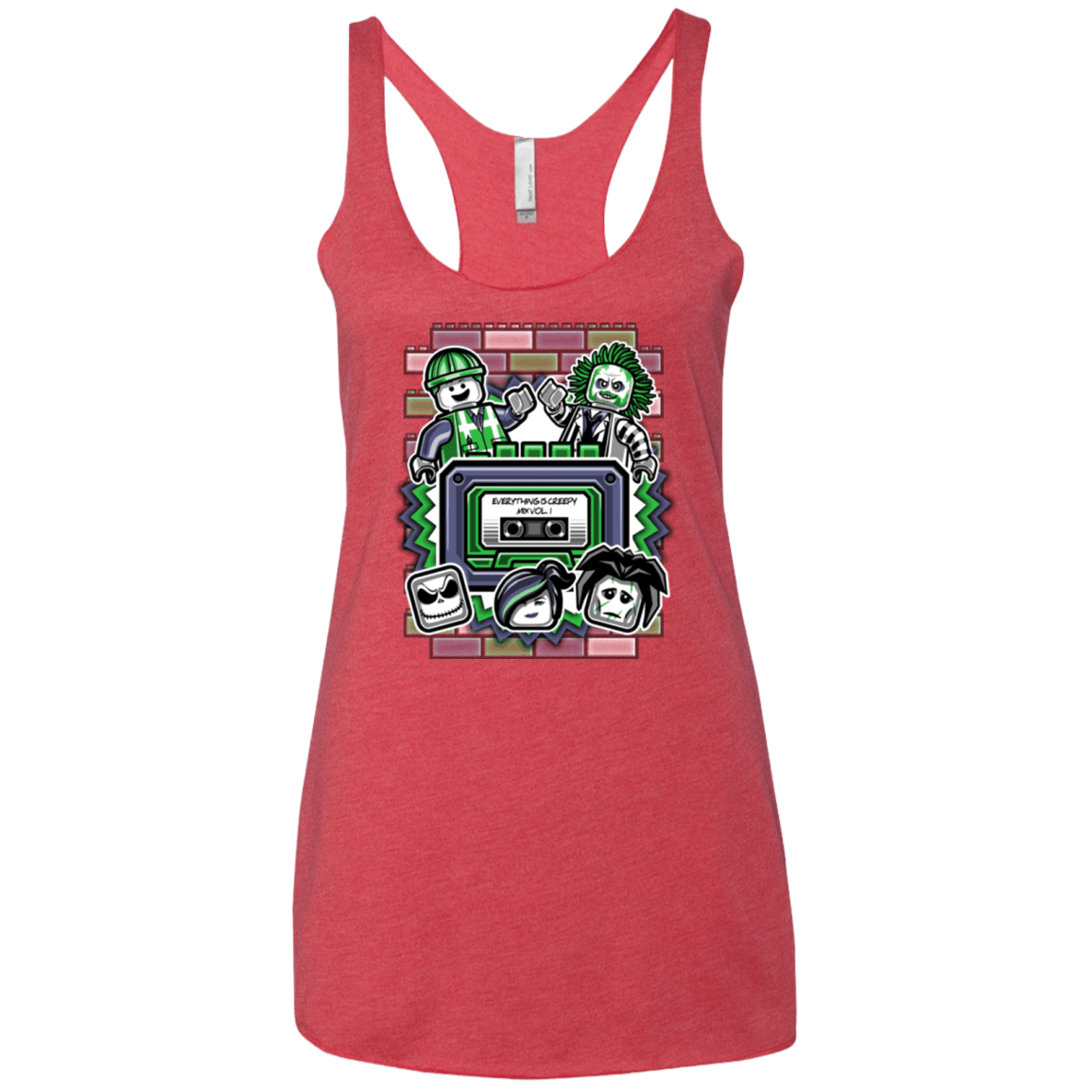 T-Shirts Vintage Red / X-Small Everything Is Creepy Mix Women's Triblend Racerback Tank