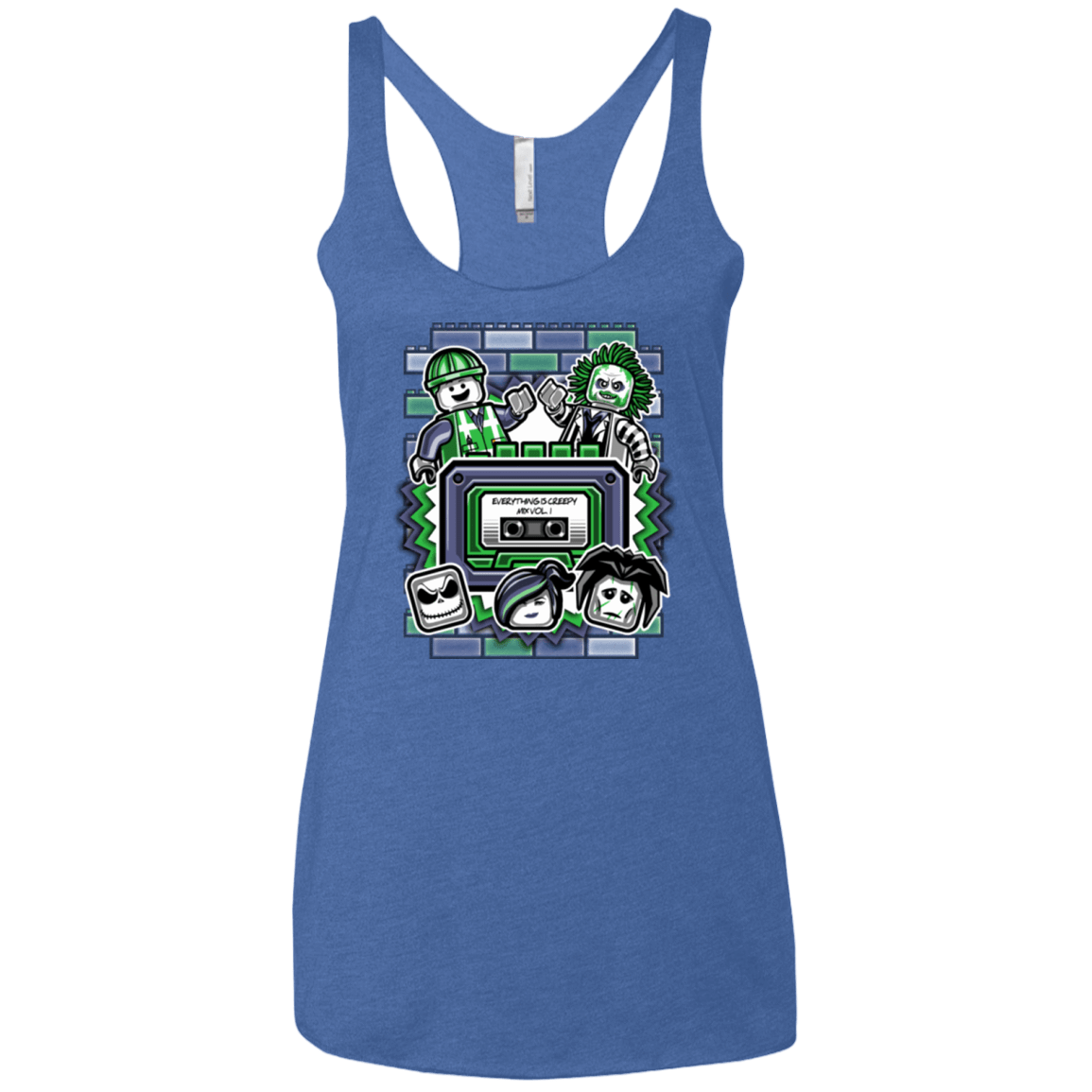 T-Shirts Vintage Royal / X-Small Everything Is Creepy Mix Women's Triblend Racerback Tank