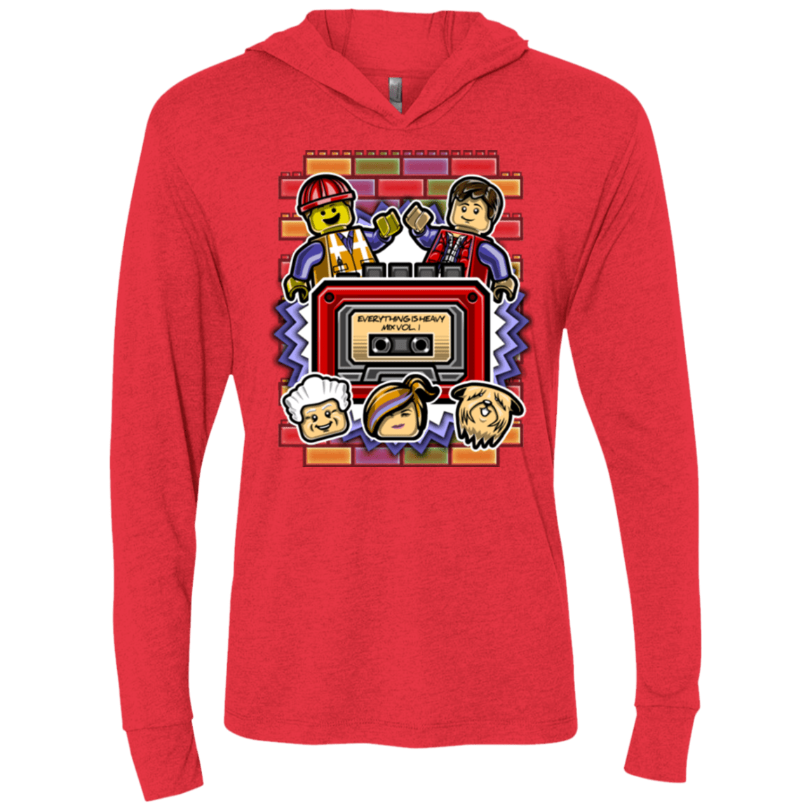 T-Shirts Vintage Red / X-Small Everything Is Heavy Mix Triblend Long Sleeve Hoodie Tee