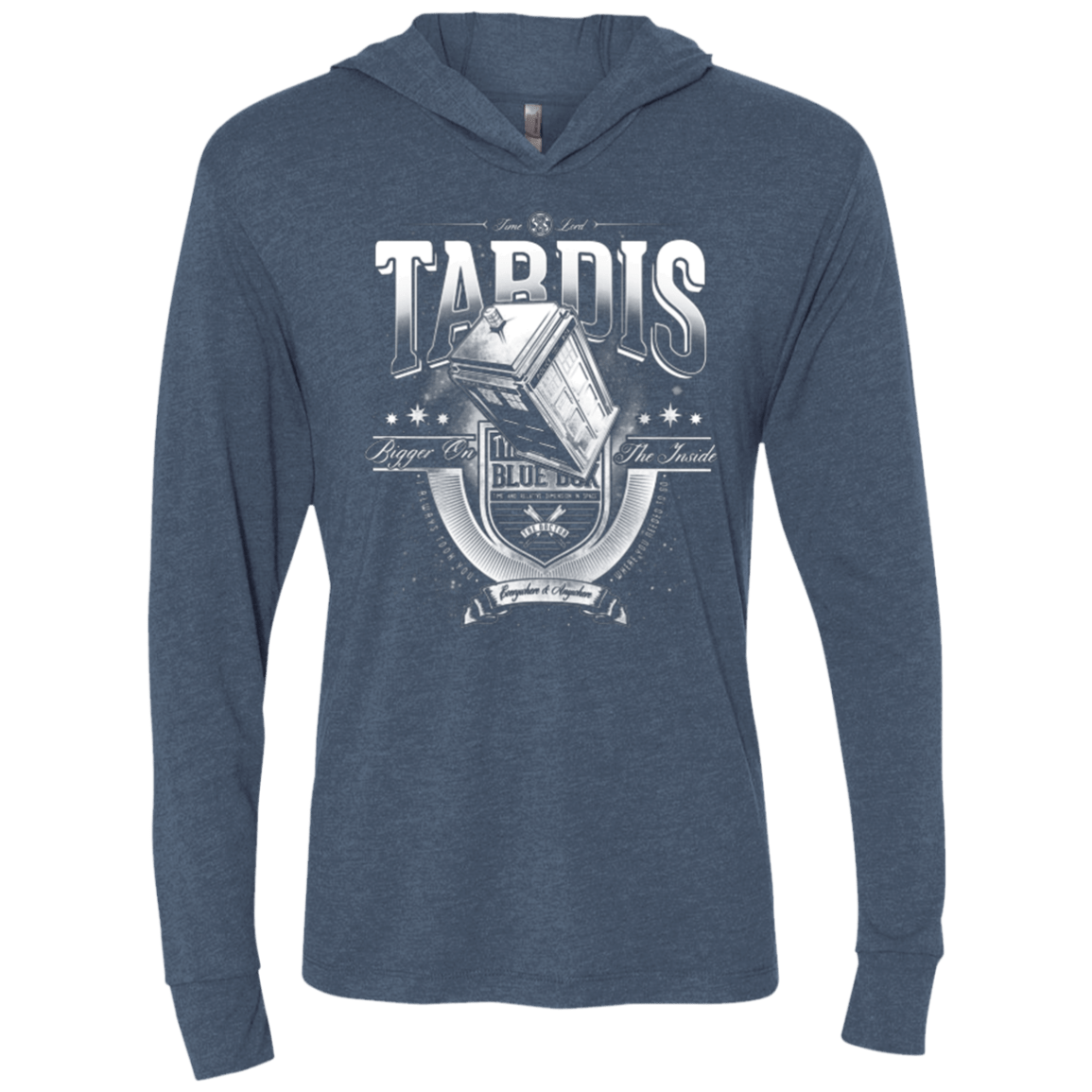 T-Shirts Indigo / X-Small Everywhere and Anywhere Triblend Long Sleeve Hoodie Tee