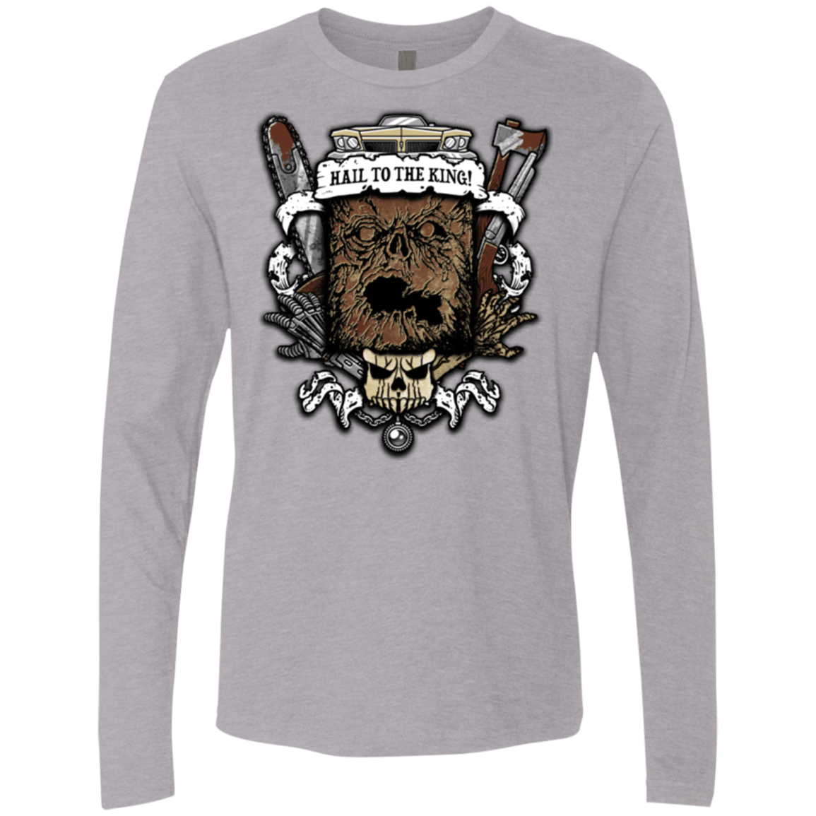 T-Shirts Heather Grey / Small Evil Crest Men's Premium Long Sleeve