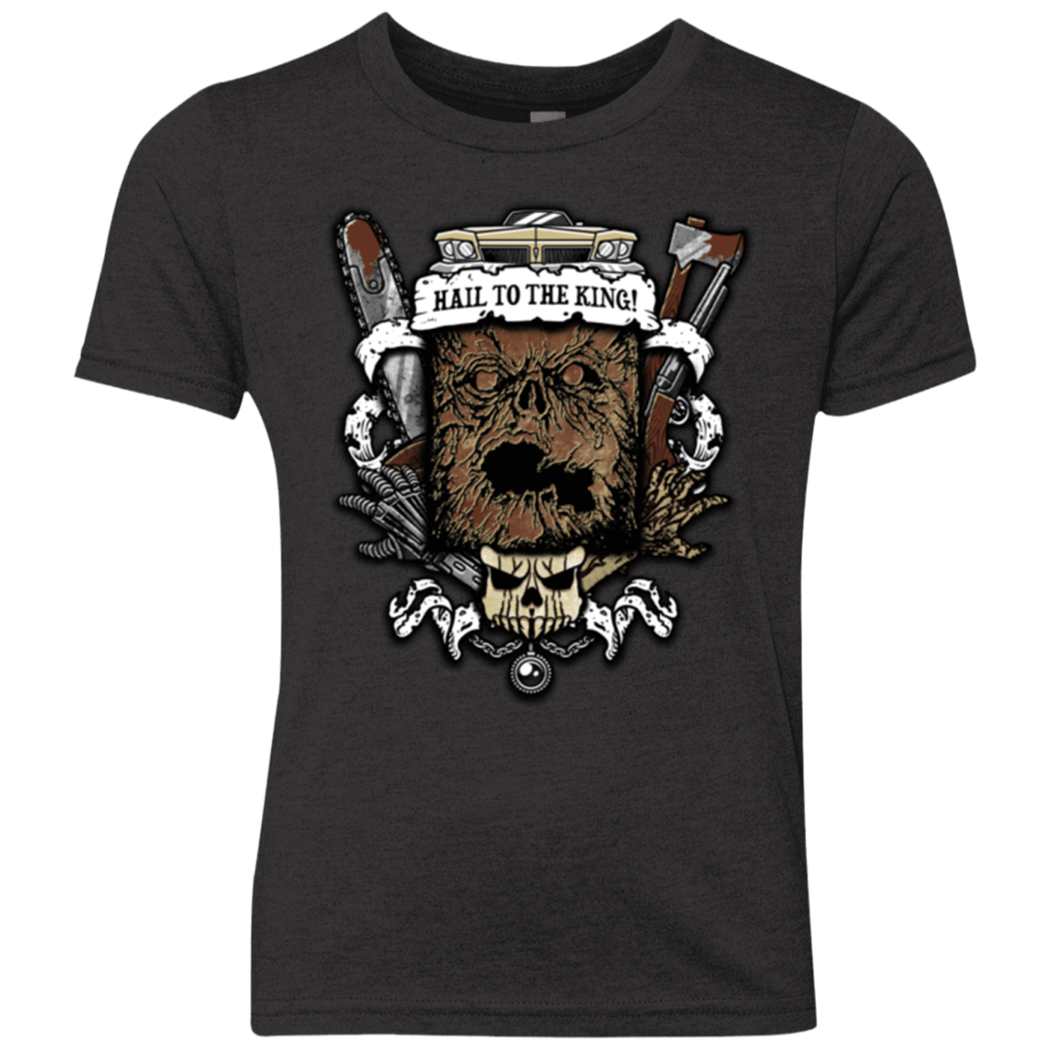 T-Shirts Vintage Black / YXS Evil Crest Youth Triblend T-Shirt