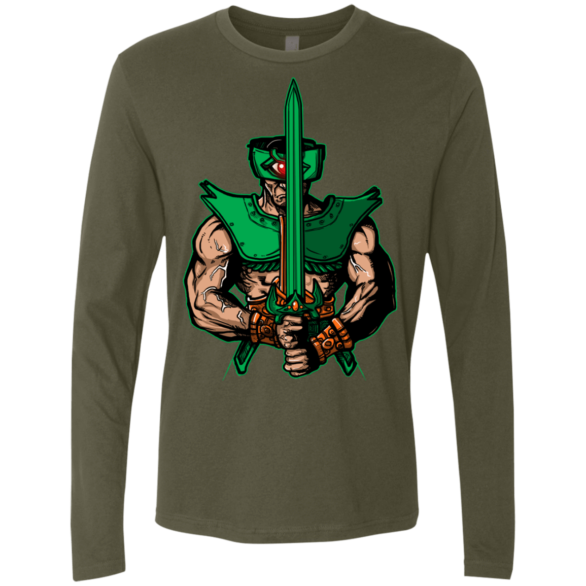 T-Shirts Military Green / S Evil Eye Men's Premium Long Sleeve