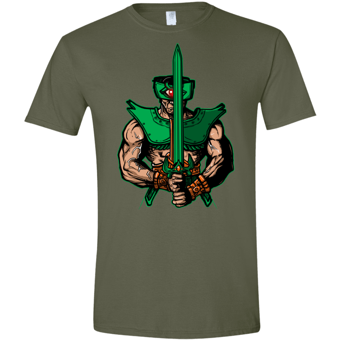 T-Shirts Military Green / S Evil Eye Men's Semi-Fitted Softstyle