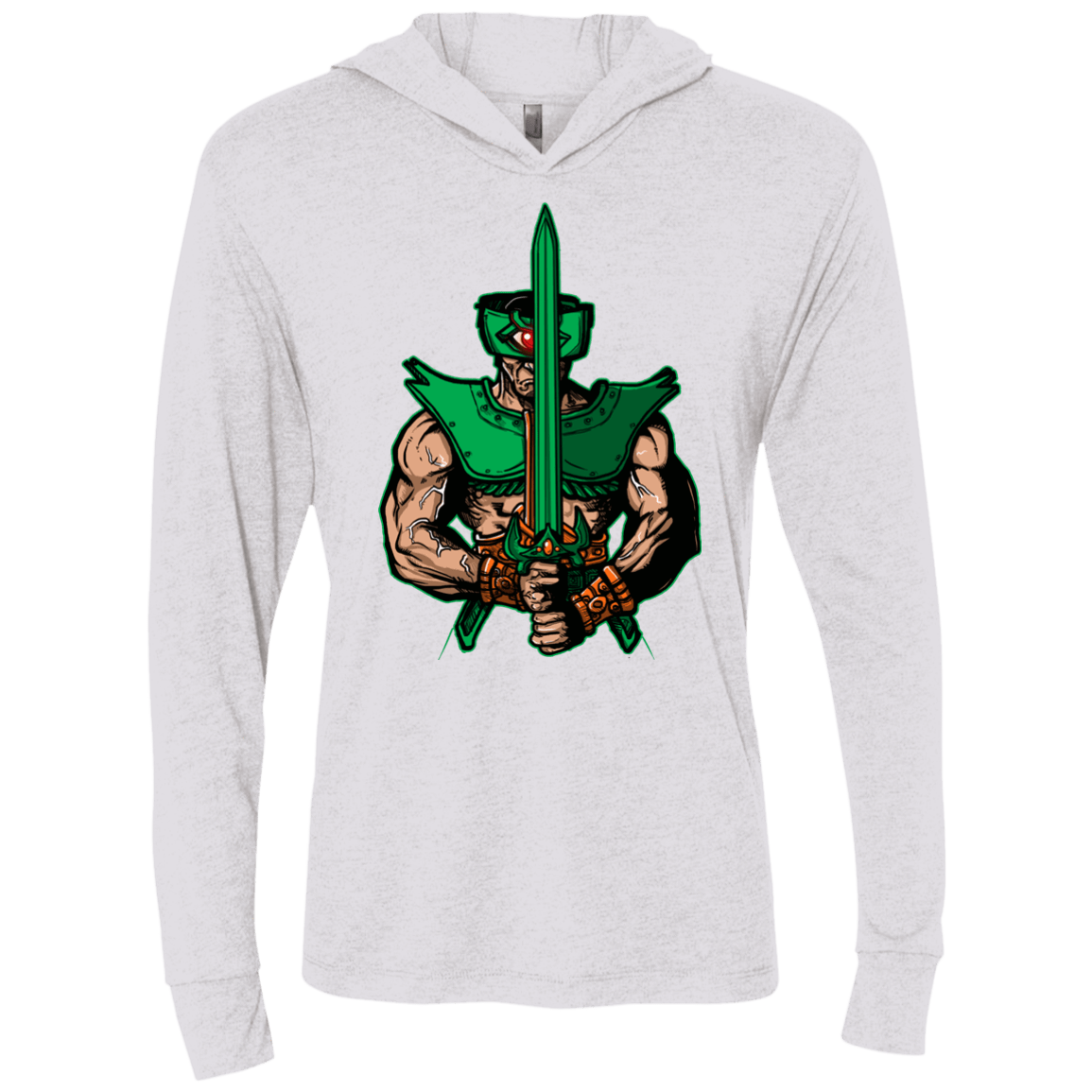 T-Shirts Heather White / X-Small Evil Eye Triblend Long Sleeve Hoodie Tee