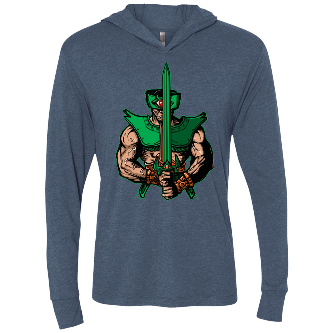 T-Shirts Indigo / X-Small Evil Eye Triblend Long Sleeve Hoodie Tee