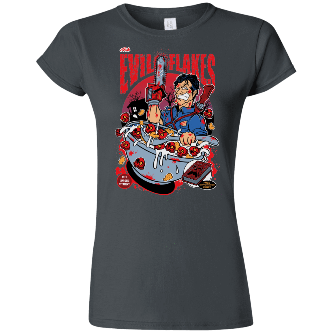 T-Shirts Charcoal / S Evil Flakes Junior Slimmer-Fit T-Shirt