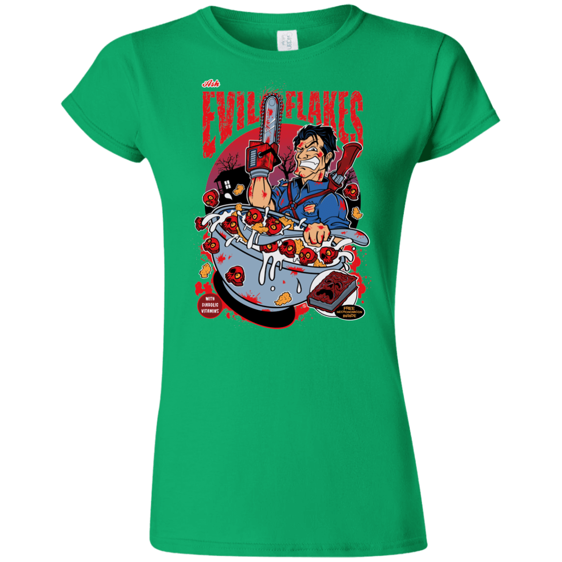 T-Shirts Irish Green / S Evil Flakes Junior Slimmer-Fit T-Shirt