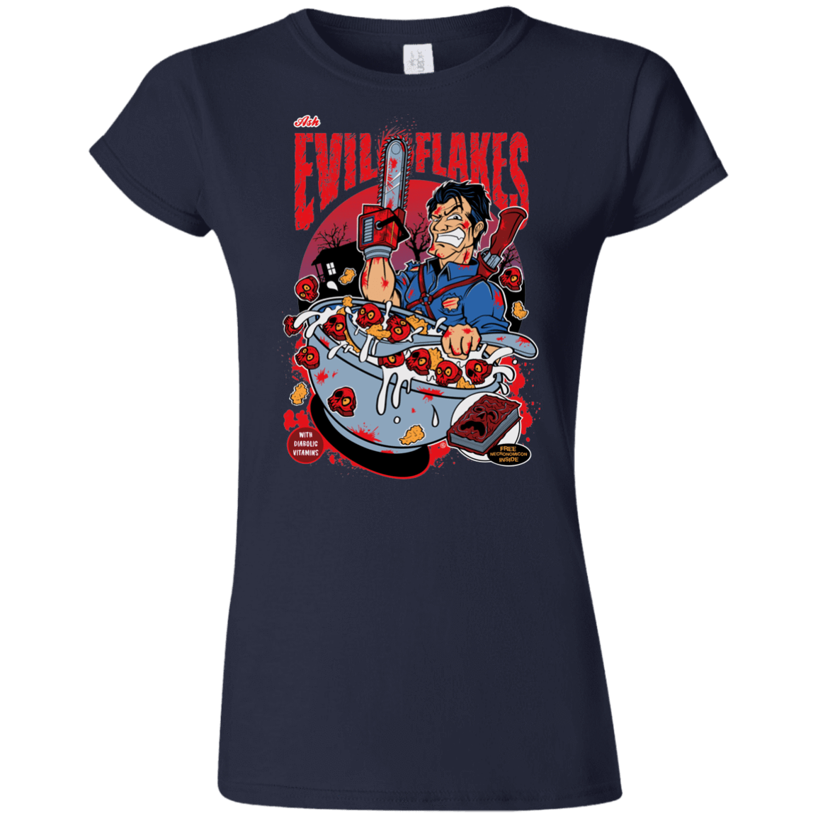 T-Shirts Navy / S Evil Flakes Junior Slimmer-Fit T-Shirt
