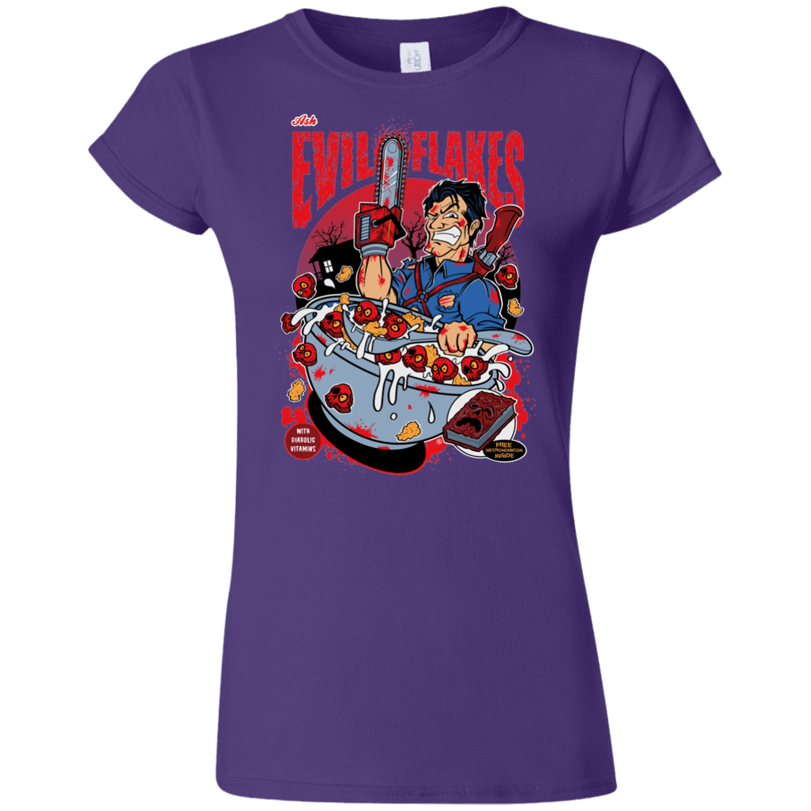 T-Shirts Purple / S Evil Flakes Junior Slimmer-Fit T-Shirt