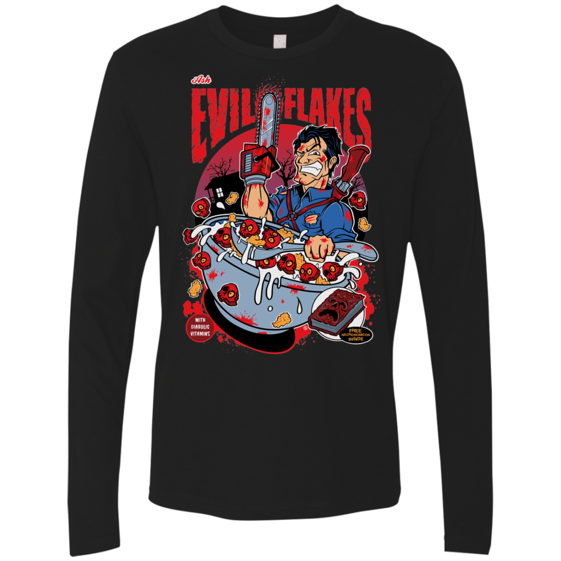 T-Shirts Black / S Evil Flakes Men's Premium Long Sleeve