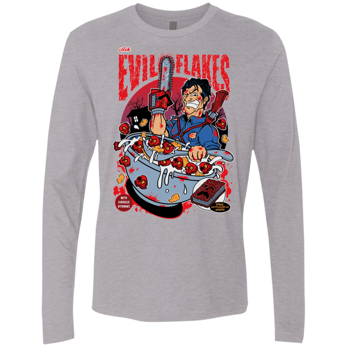 T-Shirts Heather Grey / S Evil Flakes Men's Premium Long Sleeve
